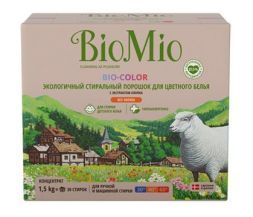 Экологичный стиральный порошок для цветного белья с экстрактом хлопка без запаха BioMio (1500 гр)