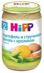 Пюре Hipp картофельное стручковая фасоль/кролик с 12 мес. (220 г)
